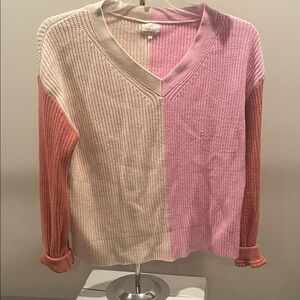 Elegant V-Neck Colorblock Sweater